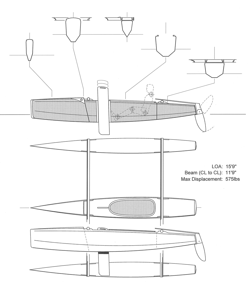 Plans for a True Small Trimaran at Chesapeake Light Craft