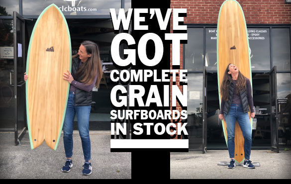 Fresh from their shop in Maine, we've got three fully completed Grain surfboards in stock and ready for pickup.