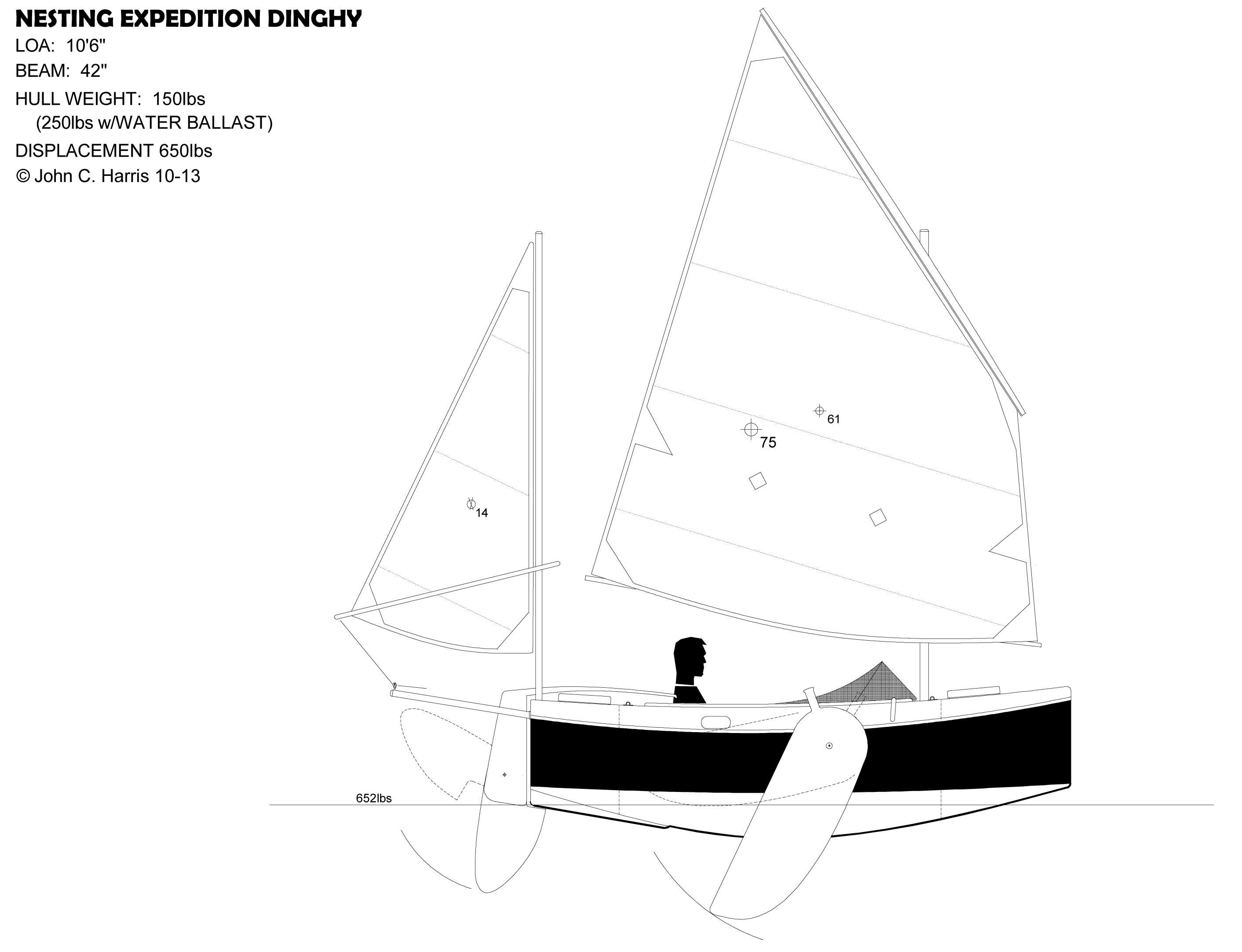 Nesting Expedition Dinghy:  Beach Cruiser for Amateur Boatbuilders by John C. Harris and Chesapeake Light Craft