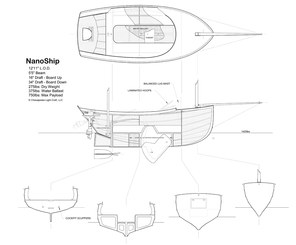 NanoShip - Chesapeake Light Craft's Camp-Cruising Dinghy for amateur builders