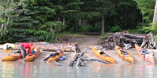 Chesapeake 17 Kayaks on Bowron Lakes in British Columbia - Boy Scout Trip