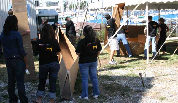 cardboard boat, team building, chesapeake light craft, 