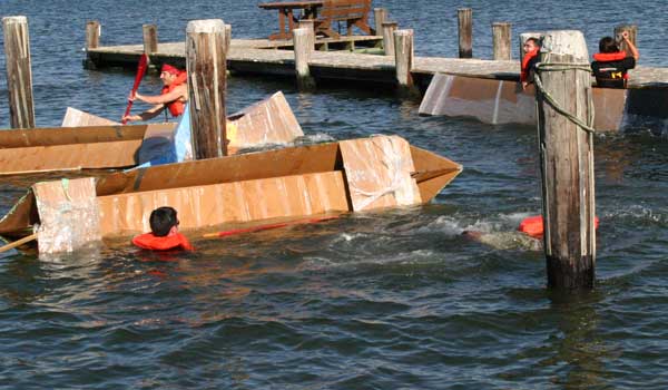 cardboard boat, team building, chesapeake light craft, 