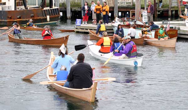 newport, woodenboat show, chesapeake light craft, peace canoe, boatbuilding