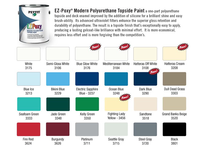 Ezpoxy By Pettit Modern Polyurethane Topside Paint - Pettit Paint Color Chart
