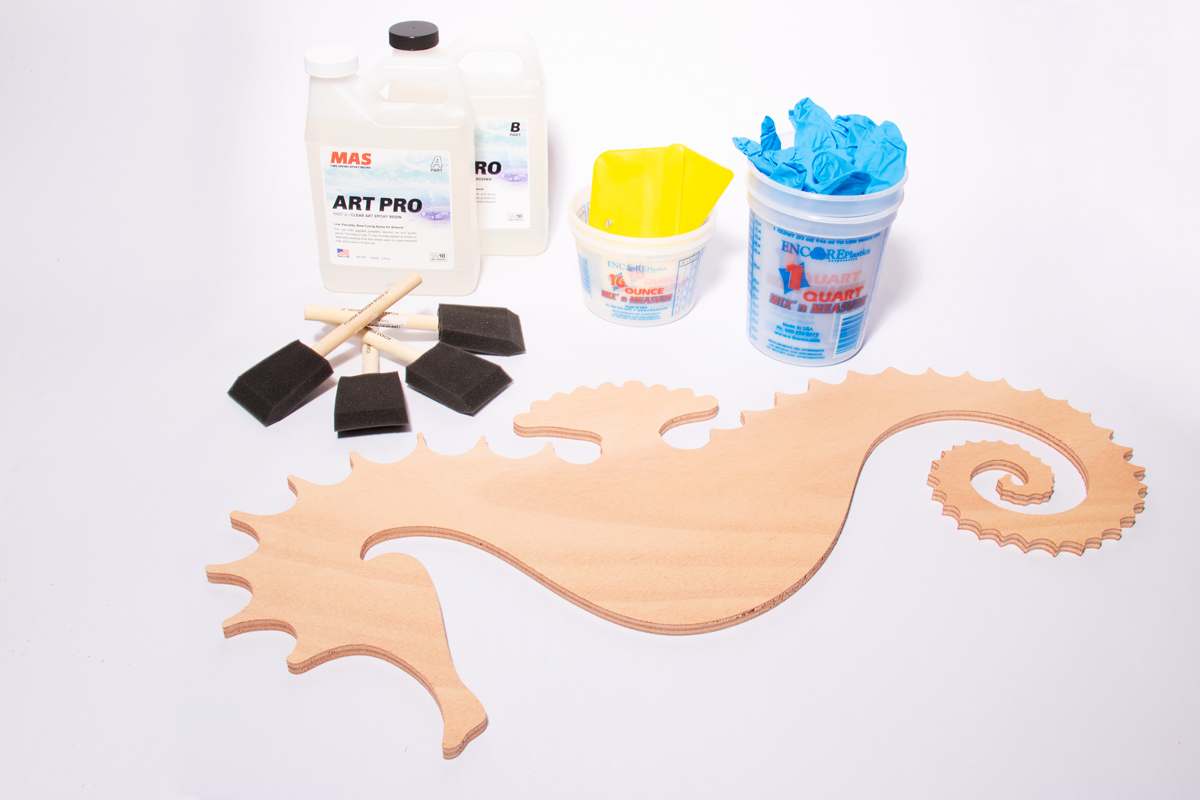 Resin Art Kit w/CNC-Cut Okoume Seahorse